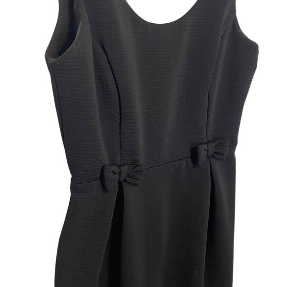 LC Lauren Conrad Black Bow Dress Womens Size 8 Textured Career Sheath LBD - Picture 3 of 11